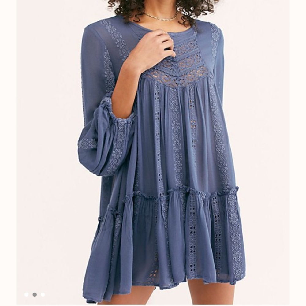 Kiss kiss embroidered lace top Free people